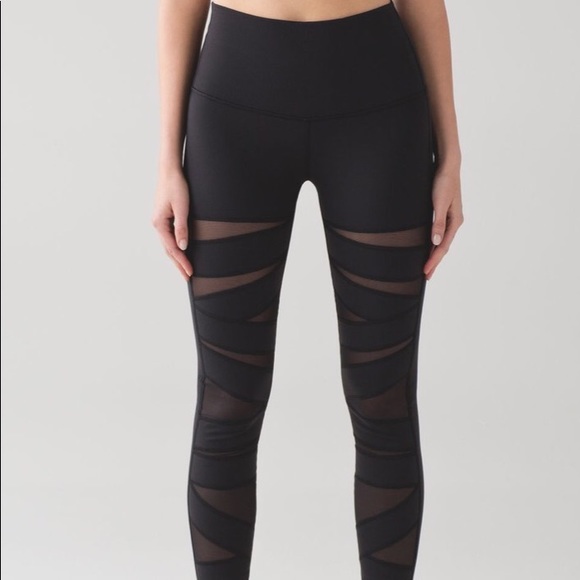 lululemon athletica Pants - Lululemon Wunder Under Tech Mesh Hi Rish Leggings